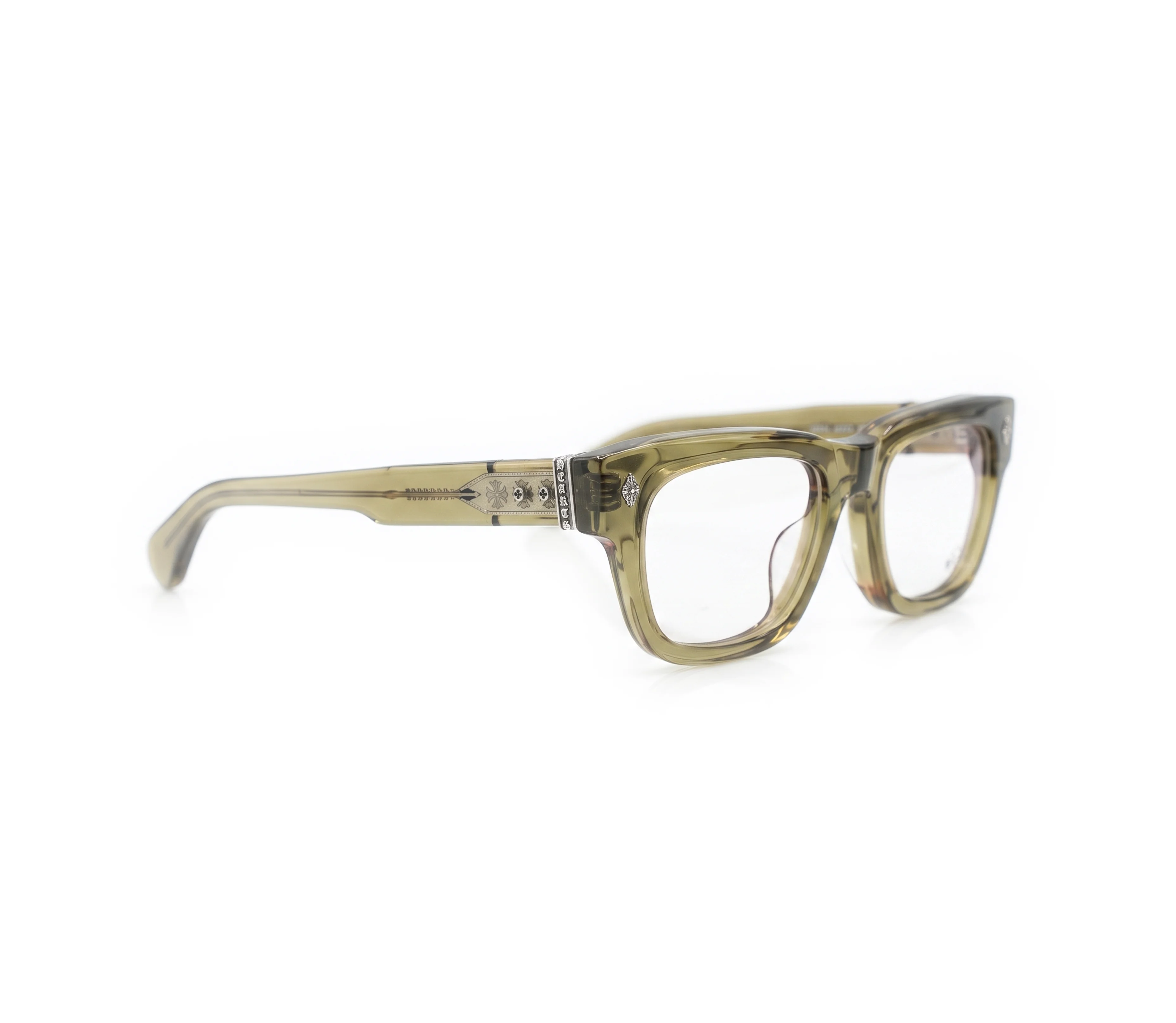 Chrome Hearts 'Dick Fitzener' Glasses (Army Green/Silver) - 1