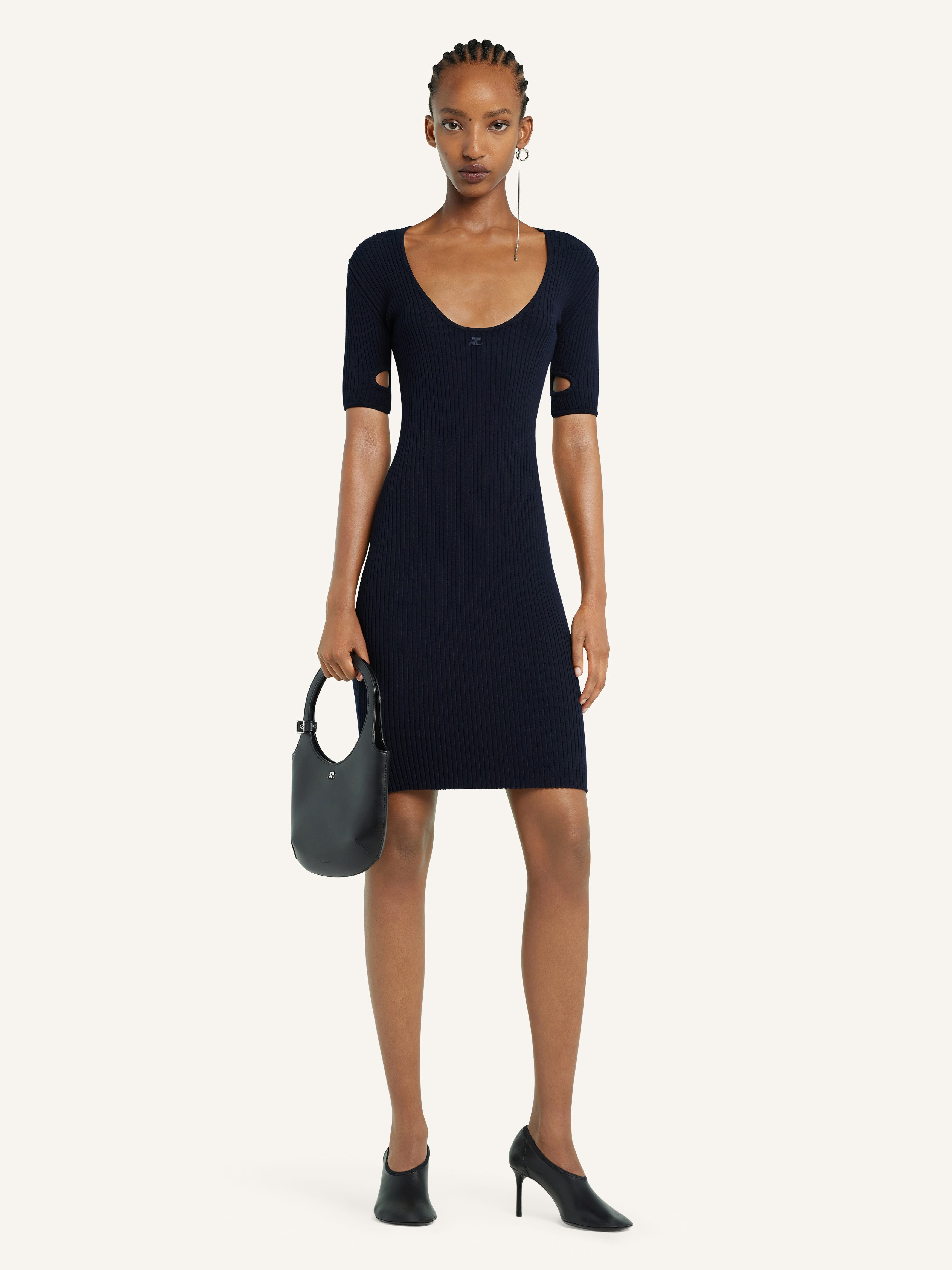 MINI CUT-OUT KNIT DRESS - 2