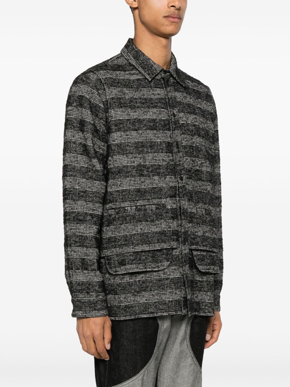 Ants check-pattern layered shirt - 3