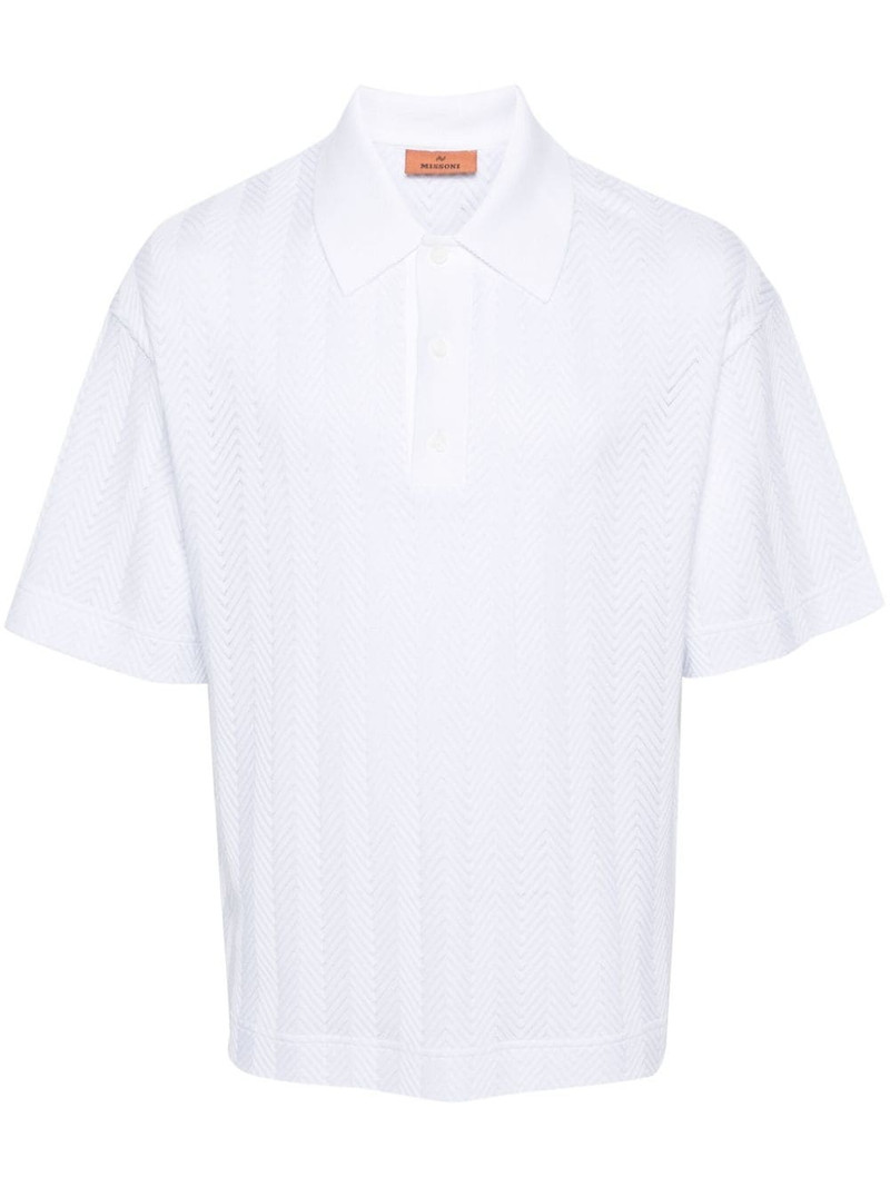 zigzag-woven polo shirt 1