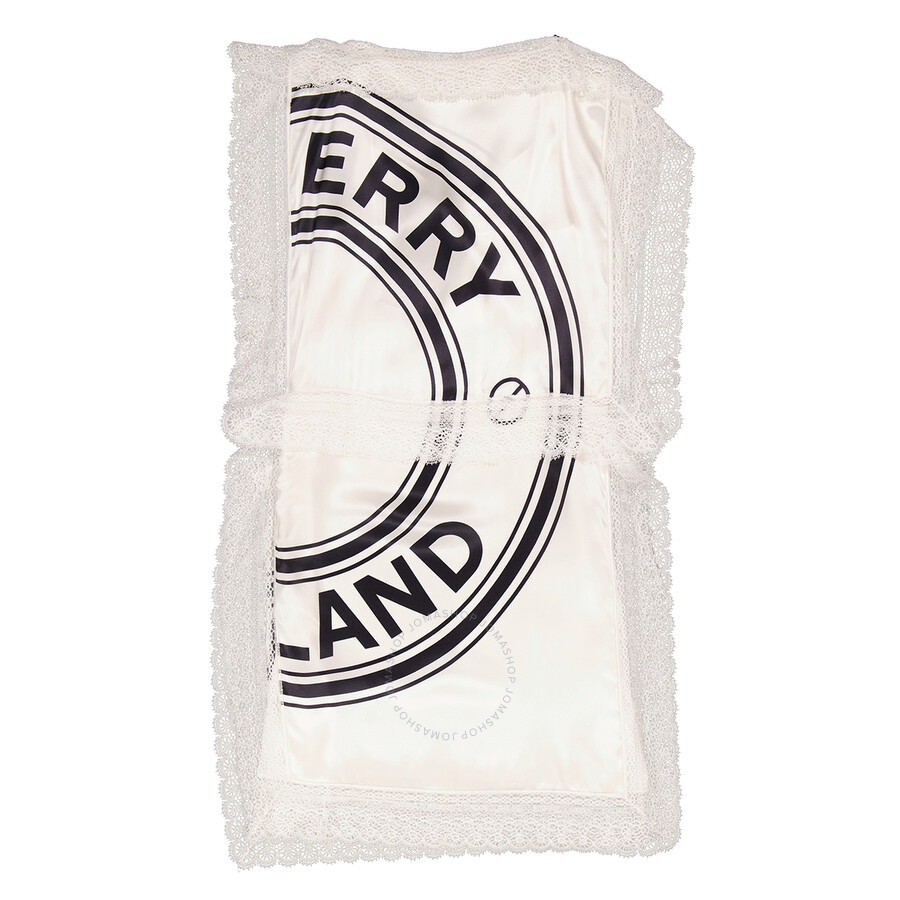 Burberry Ladies Lace-Detail Logo Silk Slip Midi-Dress - 2