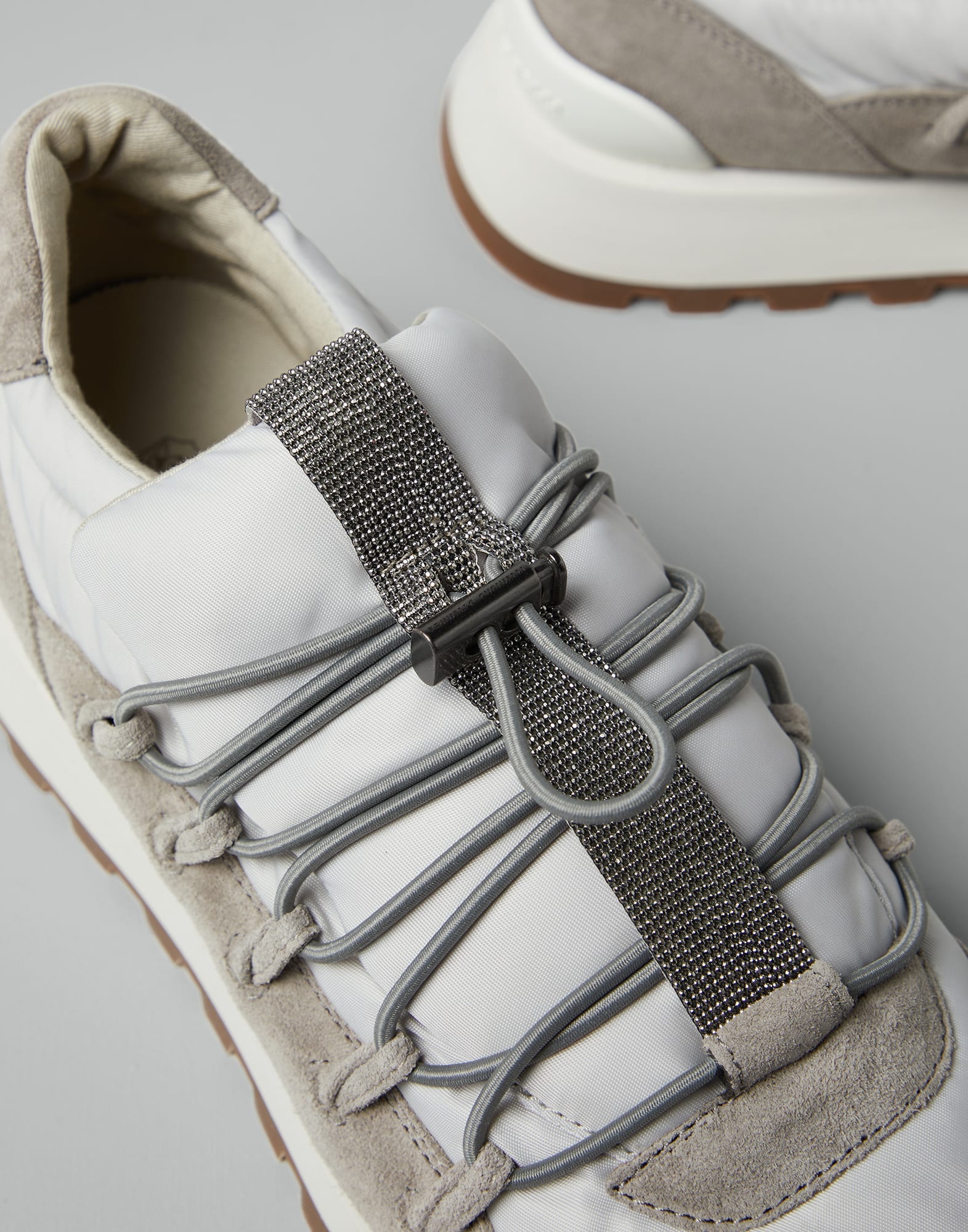 Suede and techno fabric runners with precious detail - 3