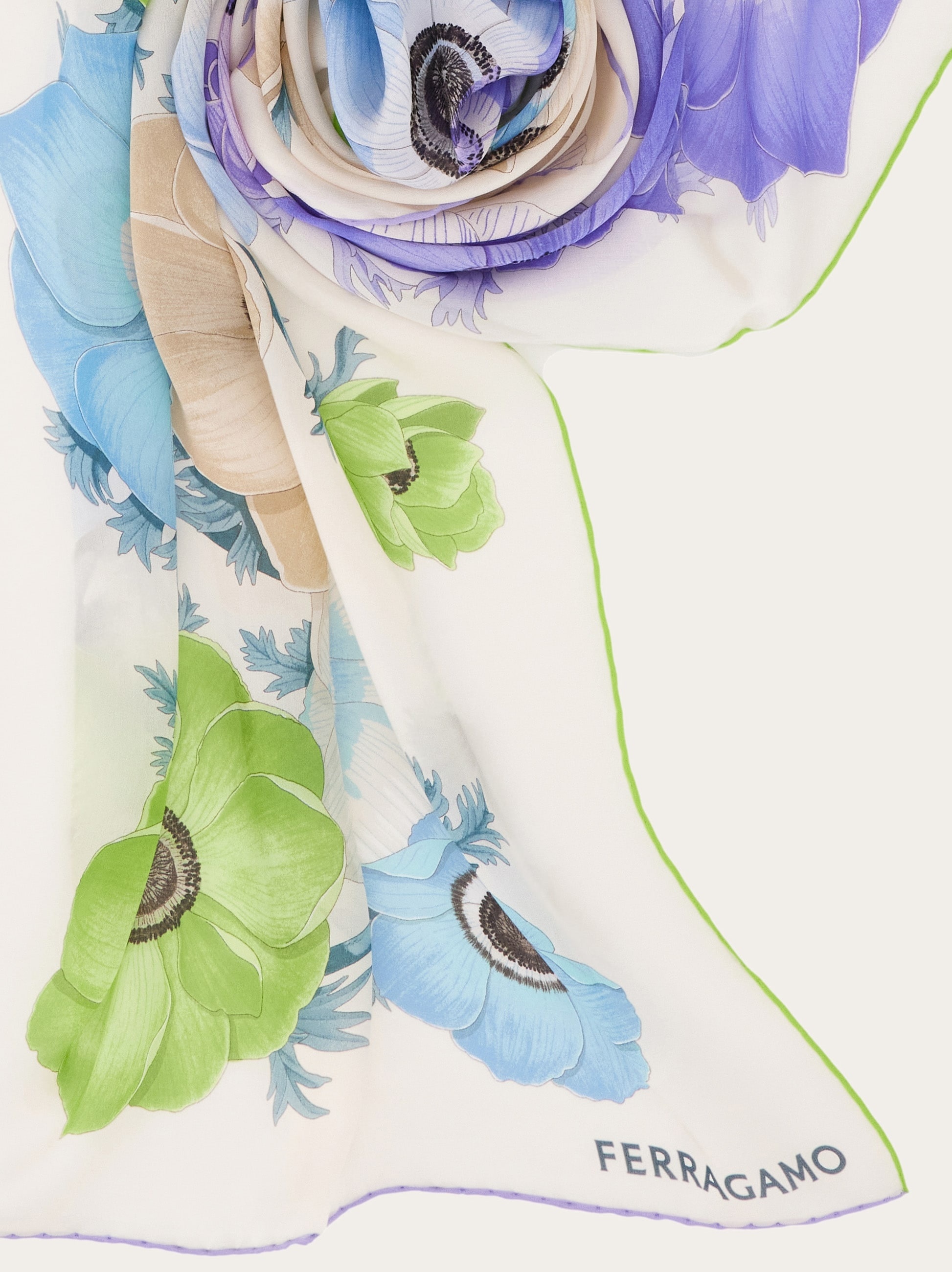Anemone print silk scarf - 5