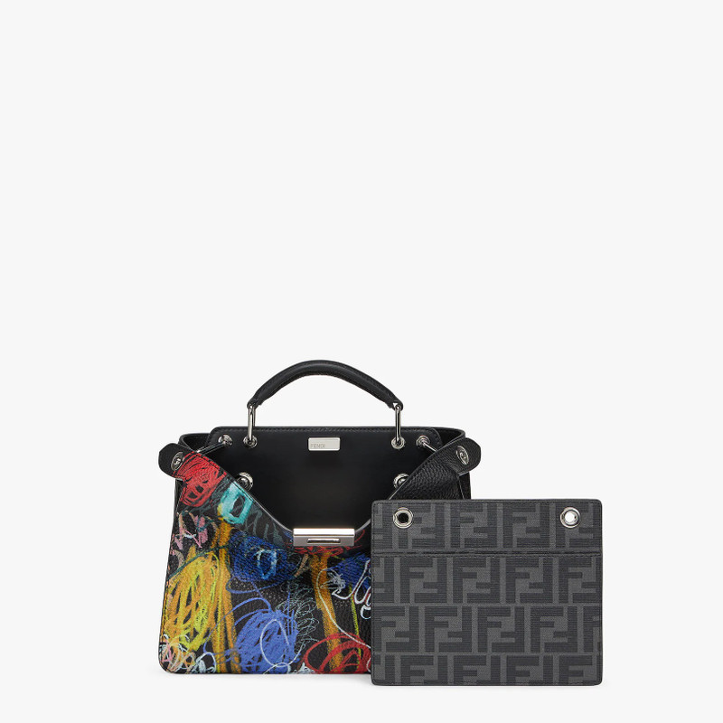 FENDI Leather bag with multicolor print outlook