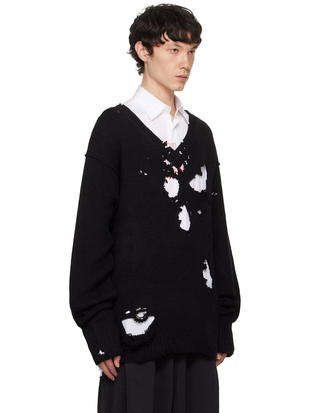 Black Destroyed Sweater - 2