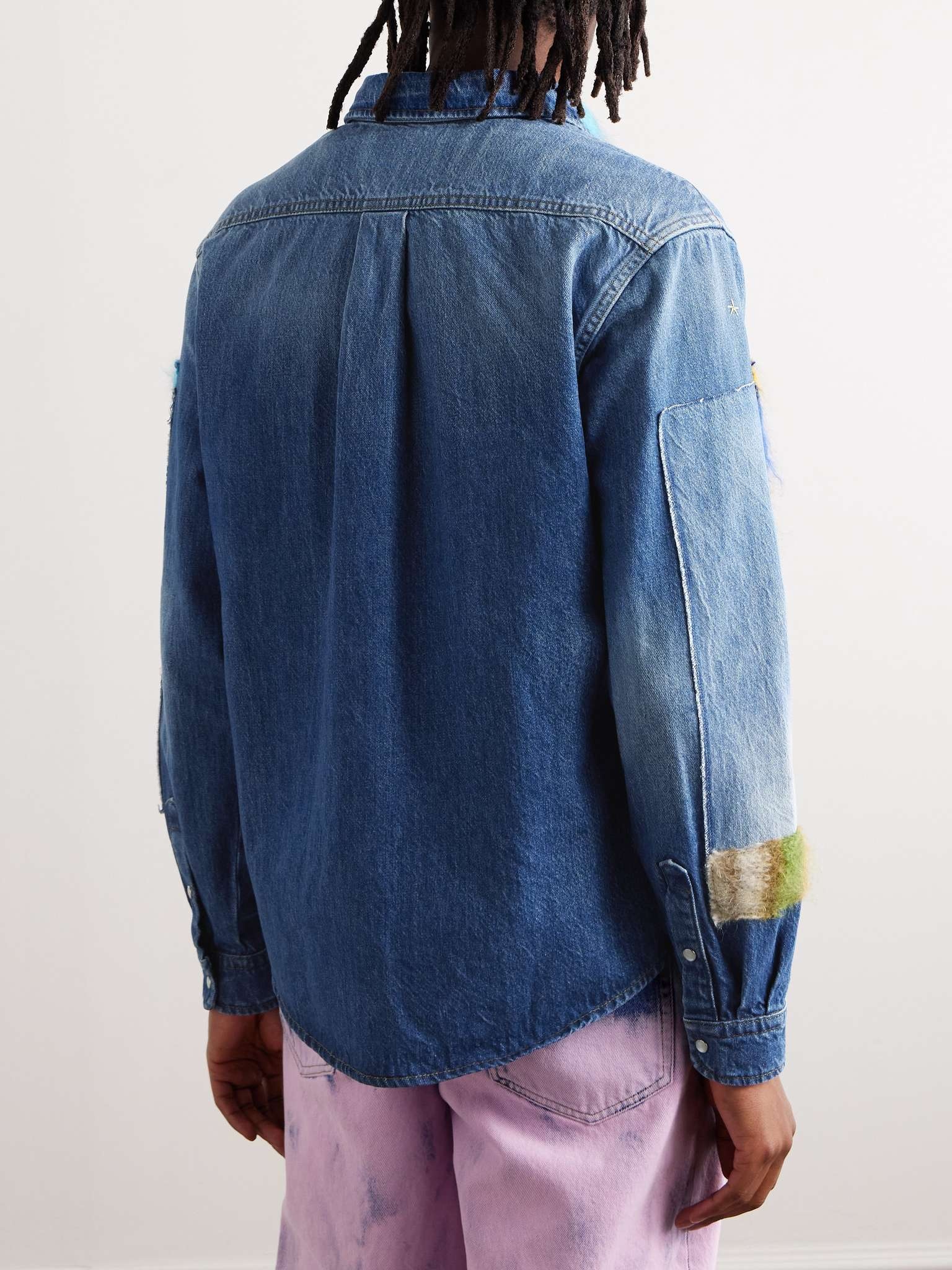 Embroidered Appliquéd Denim Shirt Jacket - 4