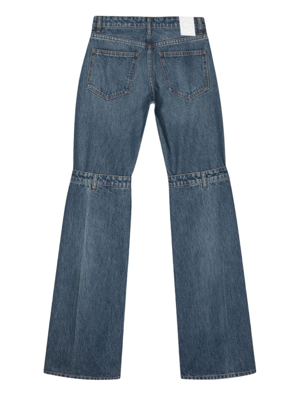 layered-design cotton jeans - 2