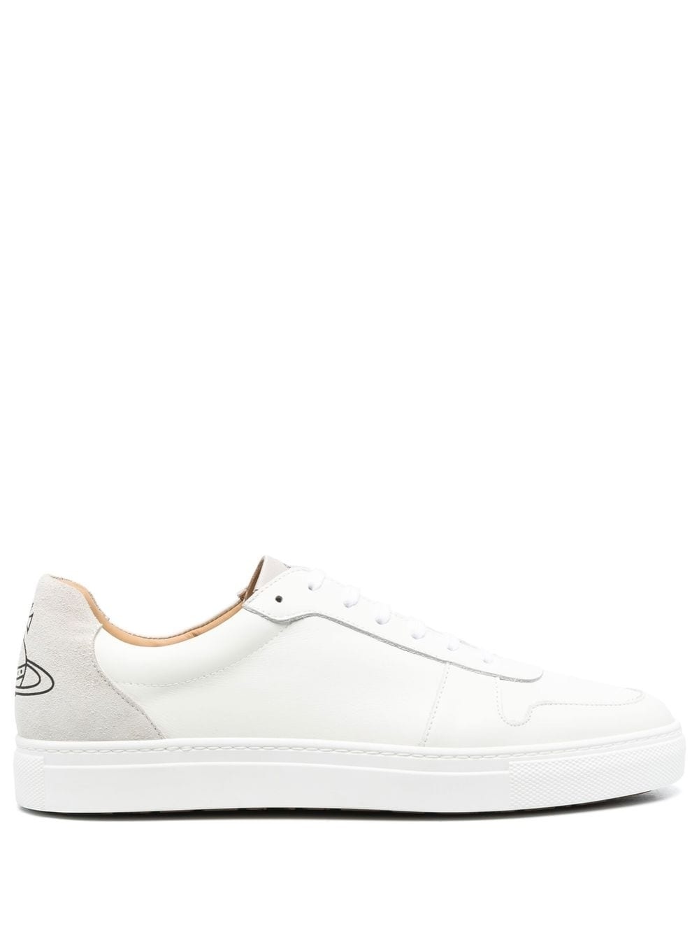 logo-print calf leather sneakers - 1