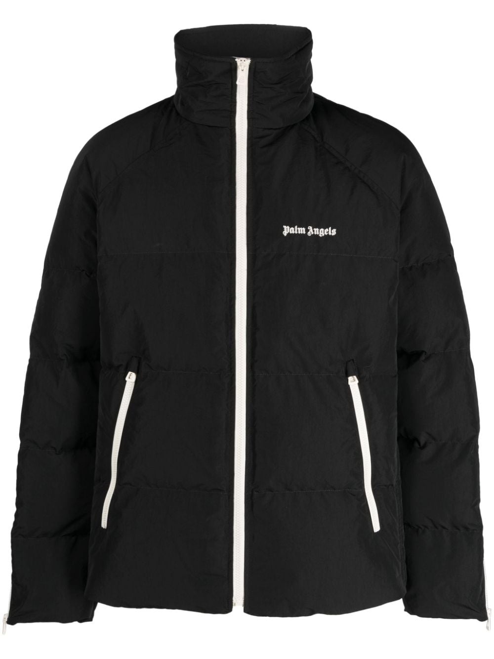 logo-print padded jacket - 1