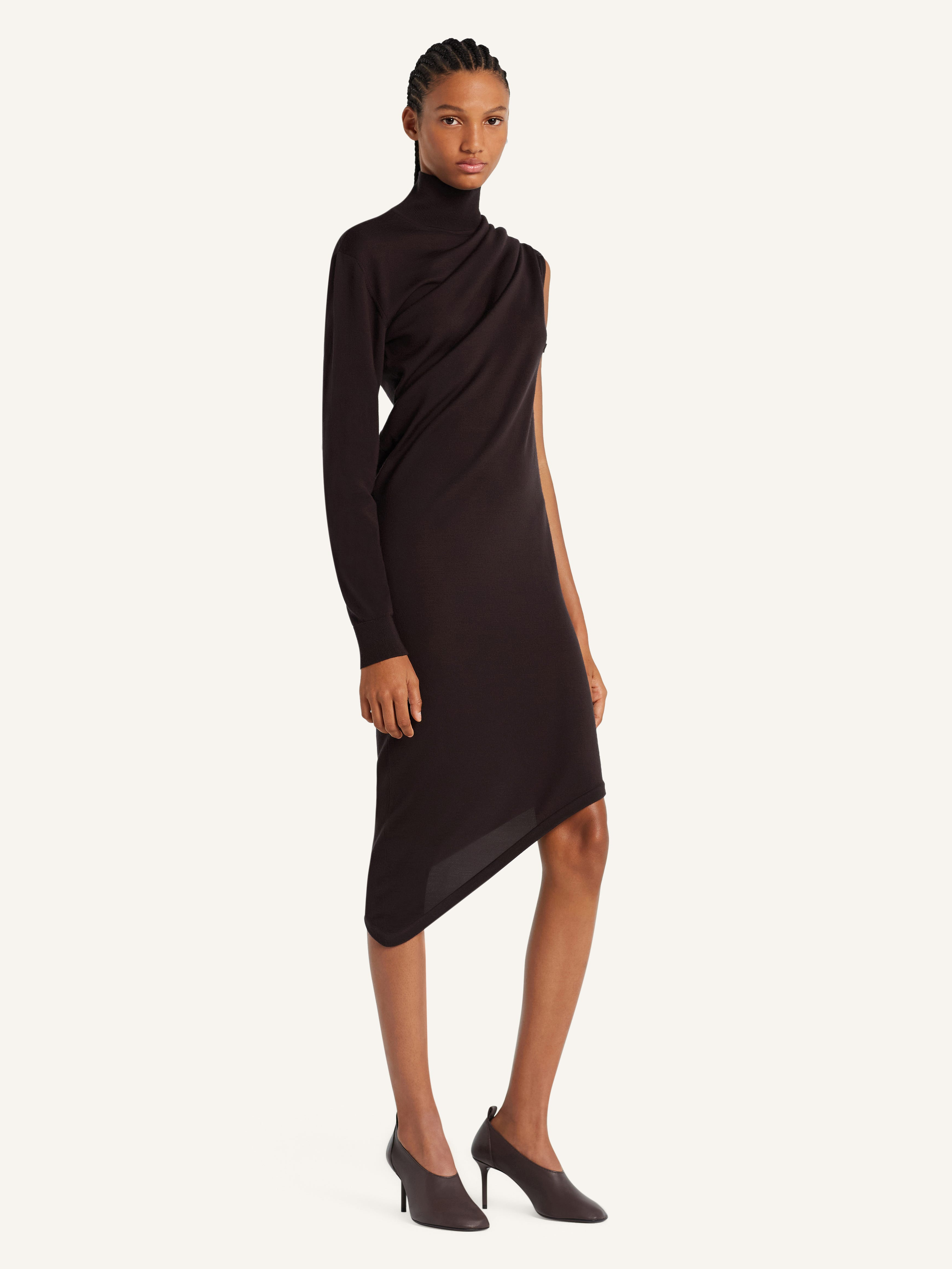 OFF-SHOULDER WOOL DRESS - 3