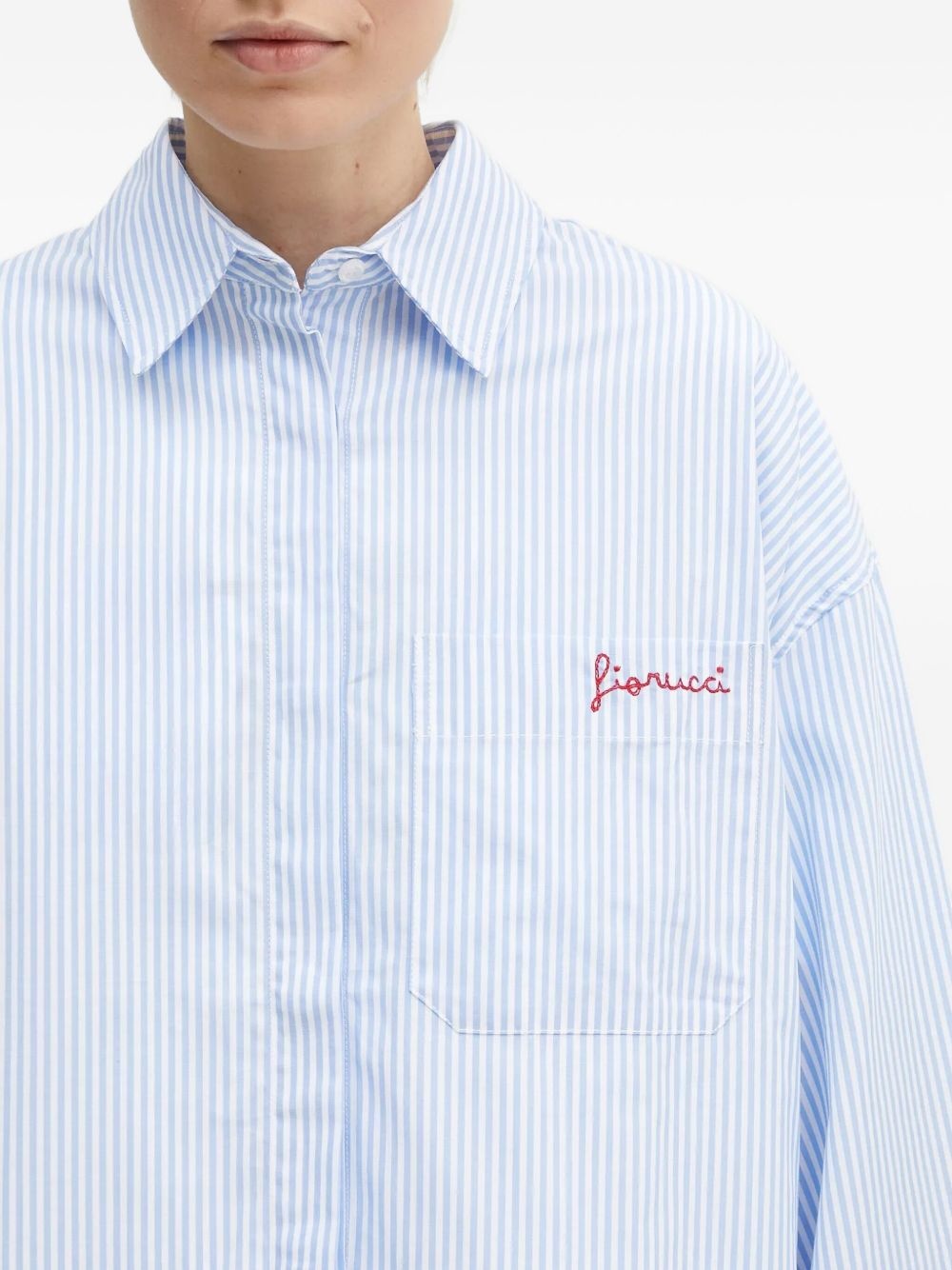 striped embroidered shirt - 5