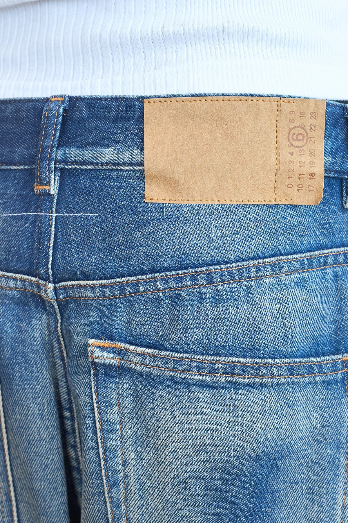 MM6 Washed Denim Jeans Medium Blue - 4