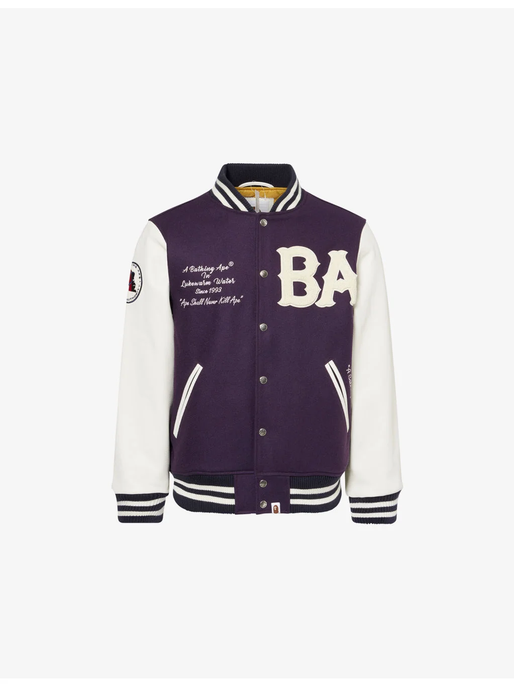 Varsity Patch-Embroidered Wool Blend Jacket - 1