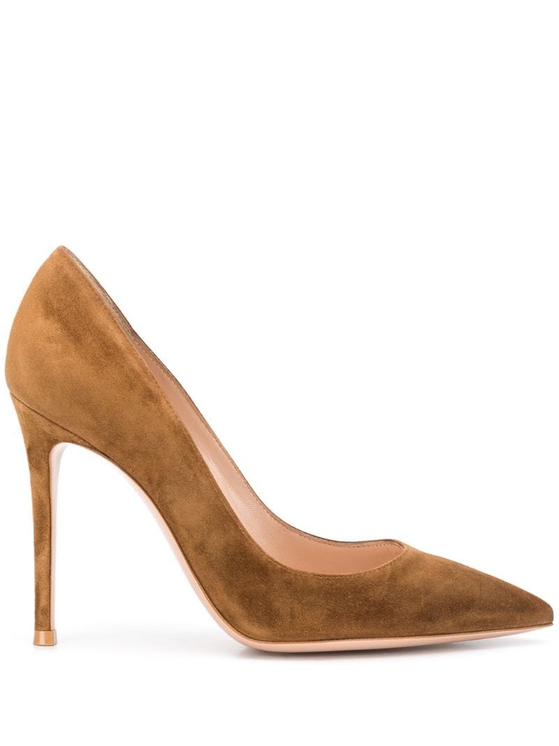 textured pointed toe pumps - 1