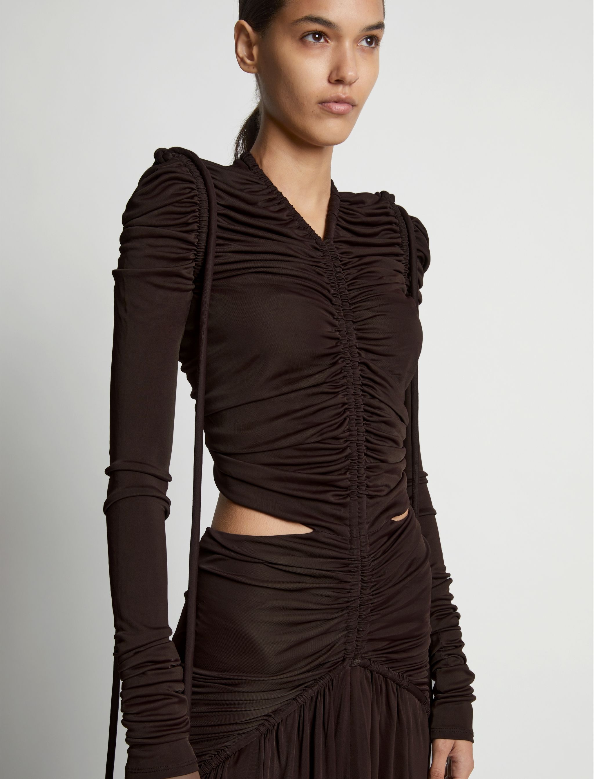 Viscose Jersey Cinched Cut Out Dress - 5