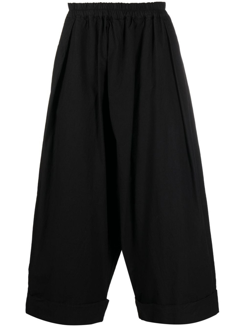 cropped wide-leg cotton trousers 1
