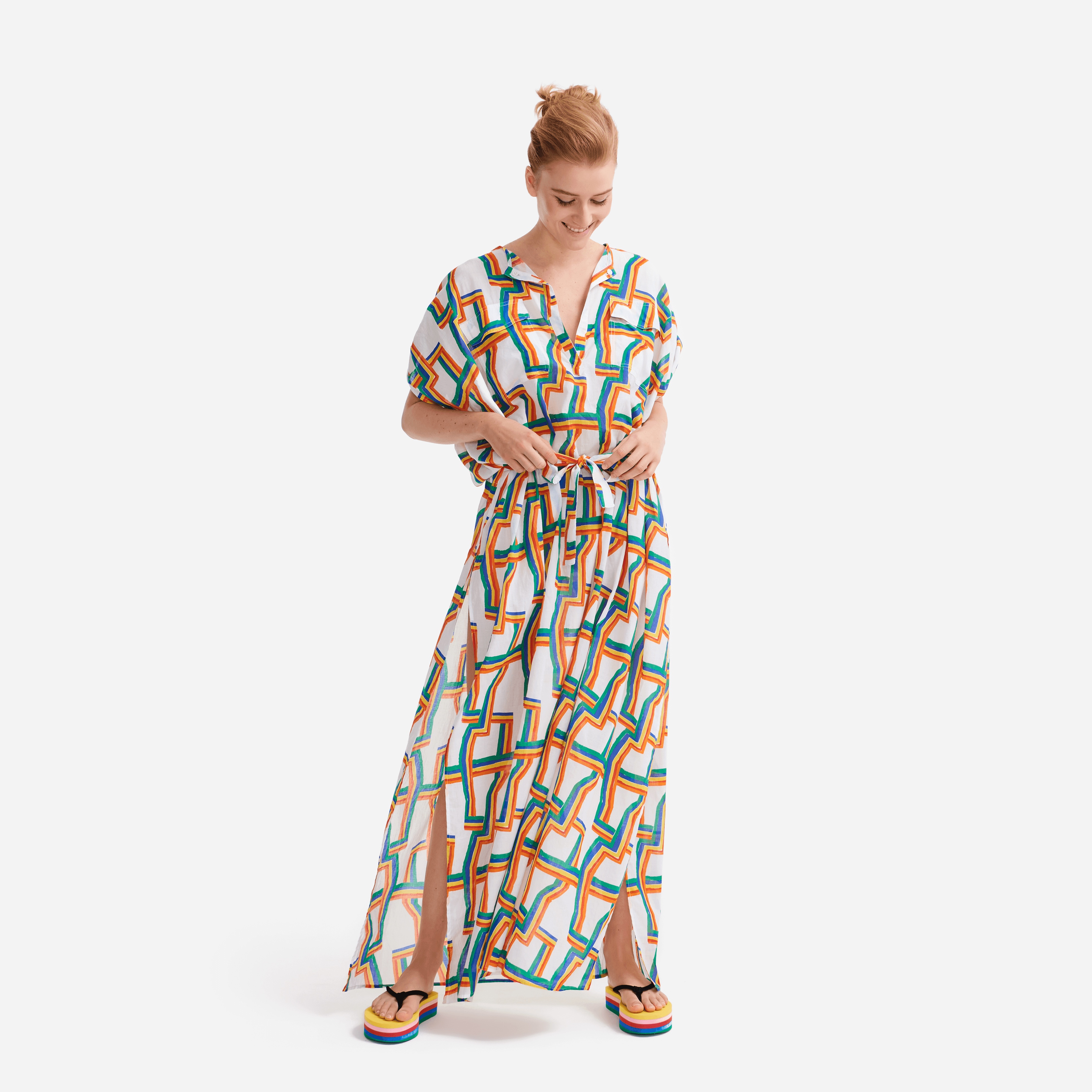 Women long Cover-up in cotton voile Africain - Vilebrequin x JCC+ - Limited Edition - 2