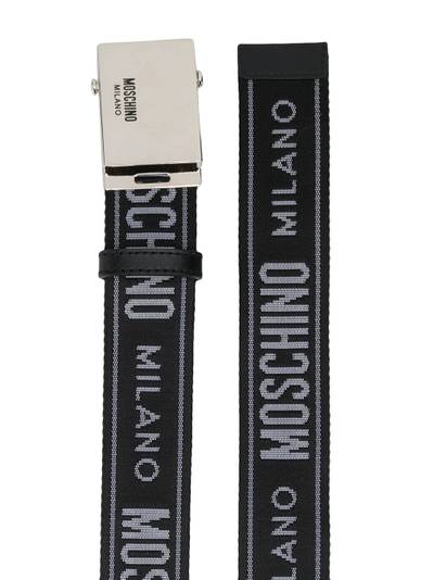 Moschino logo jacquard buckle belt outlook
