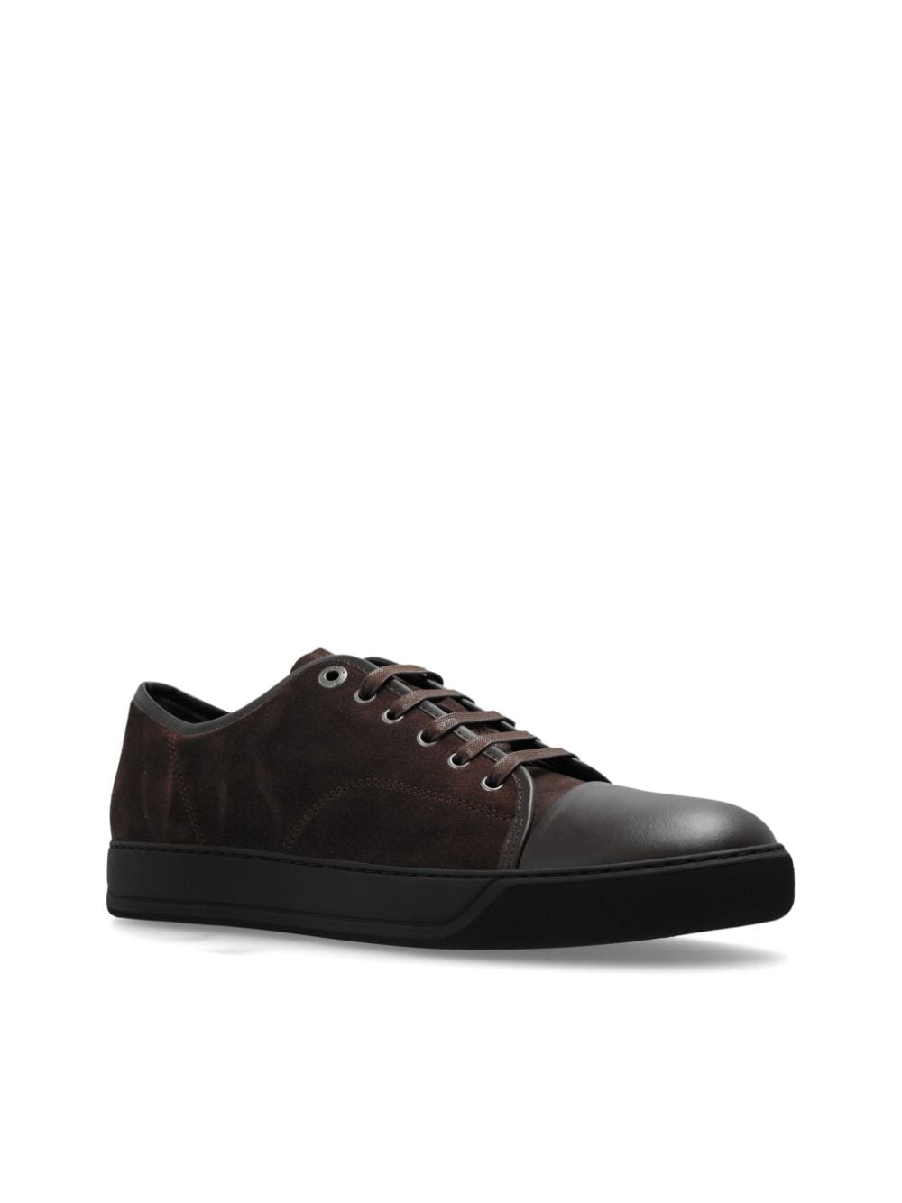 panelled suede sneakers - 4