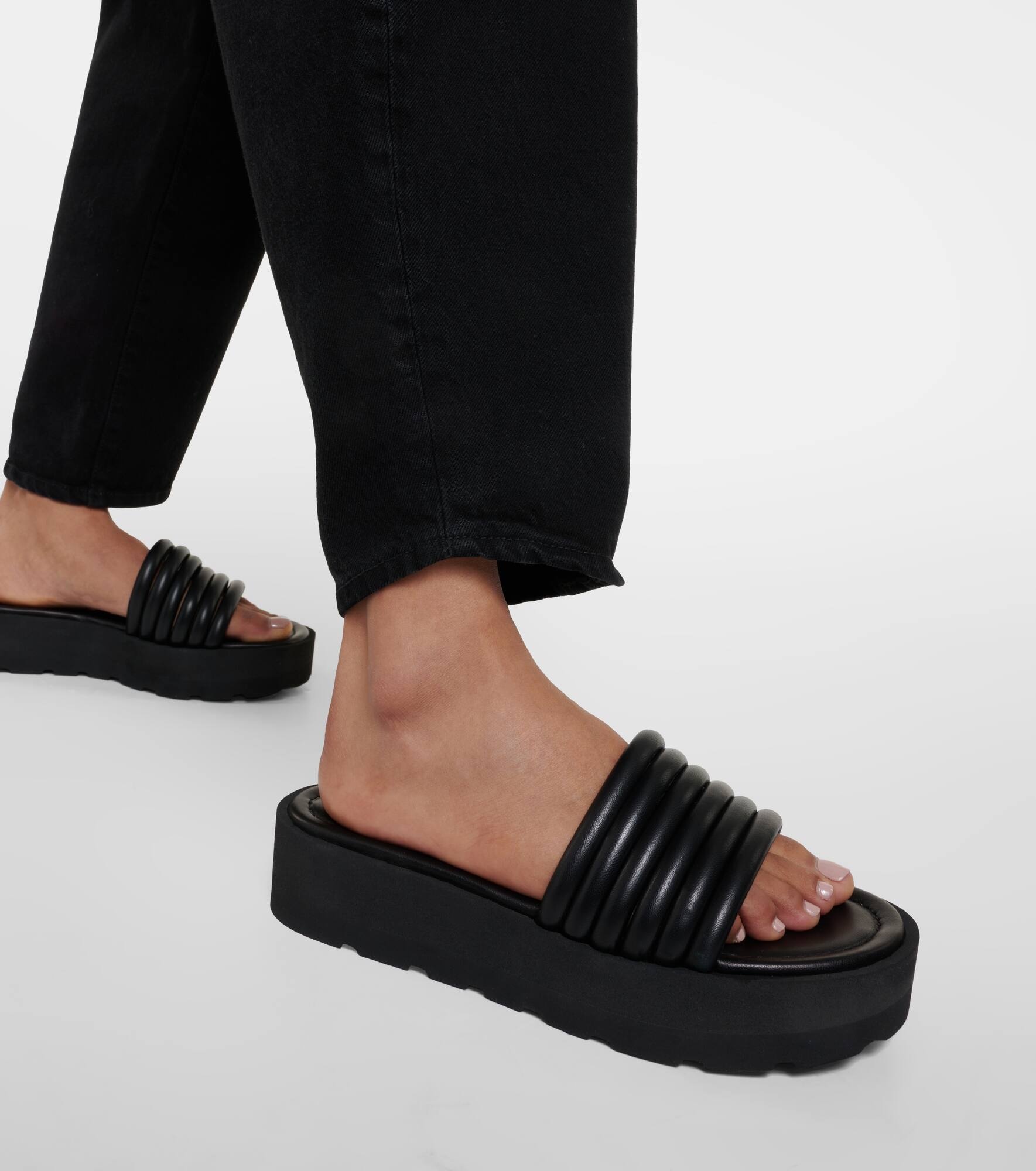 Leather platform sandals - 4