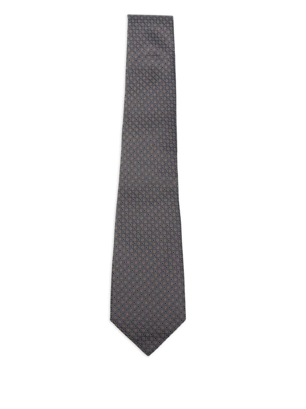 patterned silk tie - 1