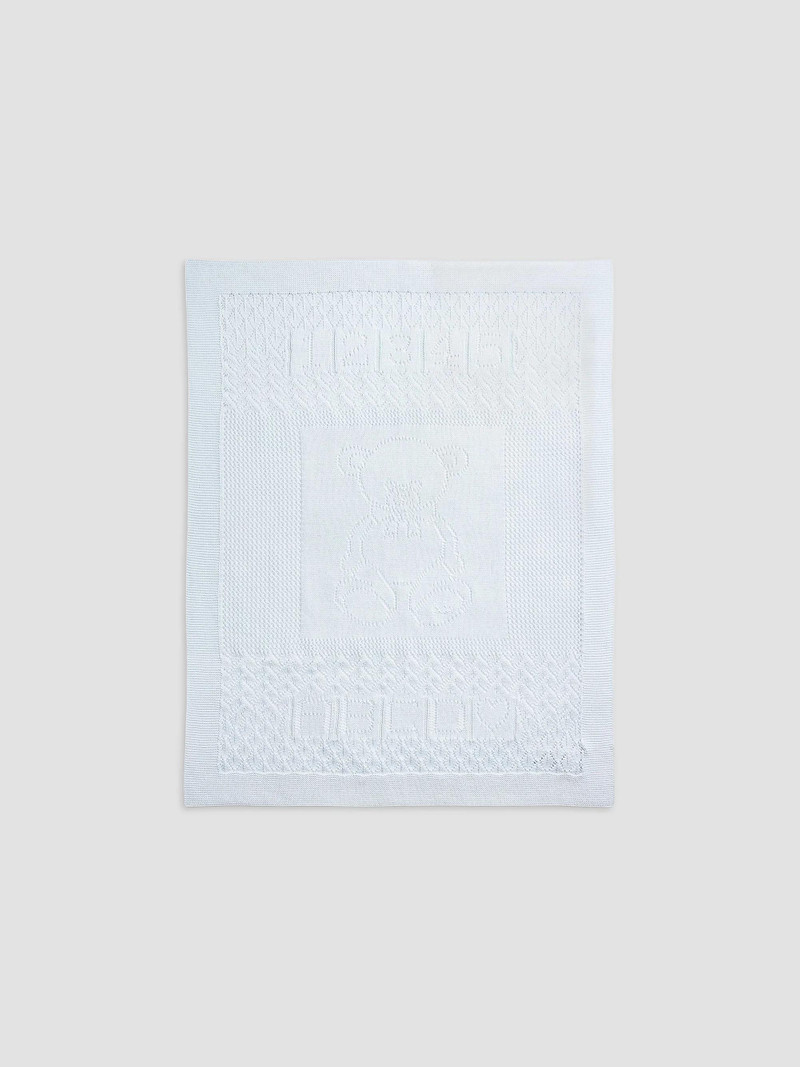Unisex Organic Cotton Pointelle Blanket - Beryl Blue 1