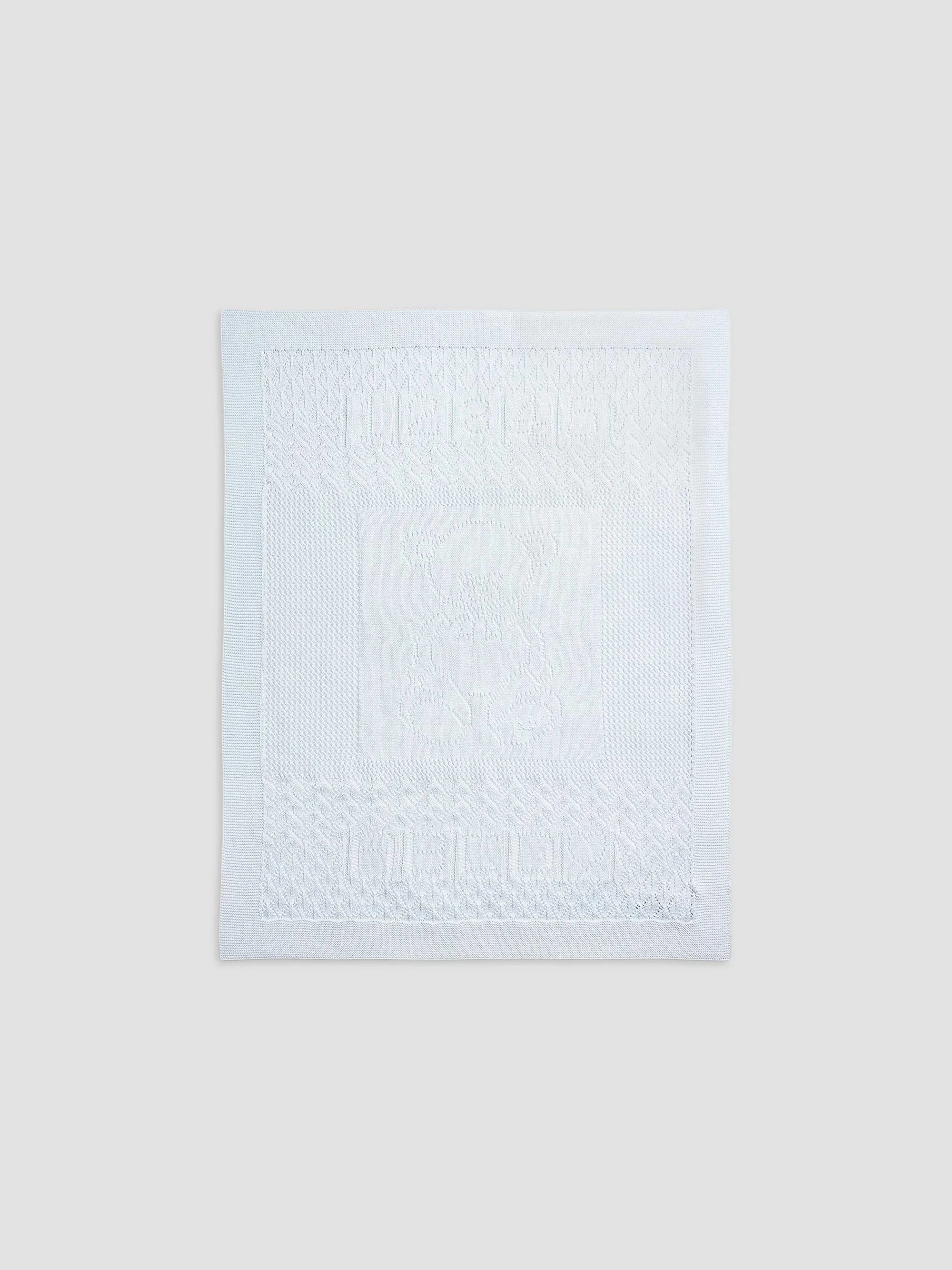 Unisex Organic Cotton Pointelle Blanket - Beryl Blue - 1