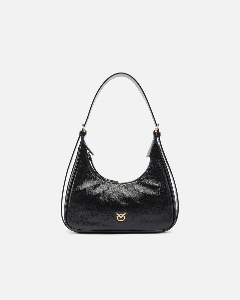 MISS PINKO MINI HOBO SHOULDER BAG IN SHINY LEATHER 1