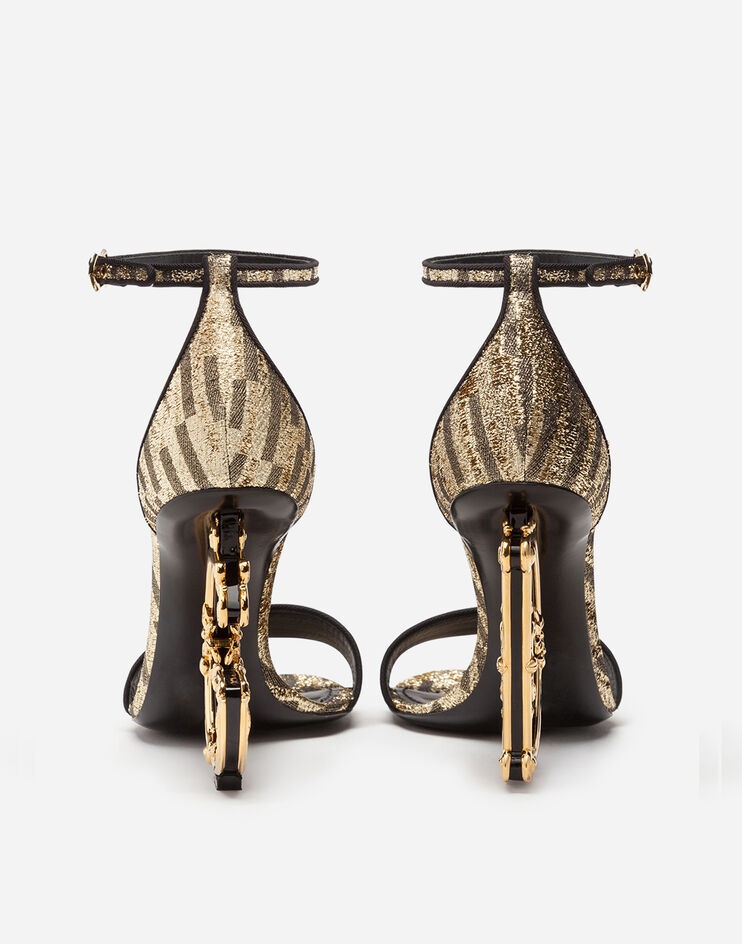 Jacquard sandals with baroque DG heel - 3