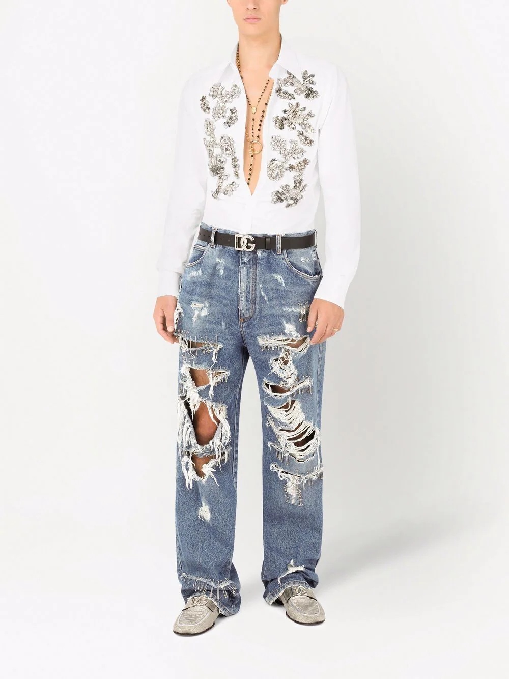 ripped mid-rise loose-fit jeans - 2
