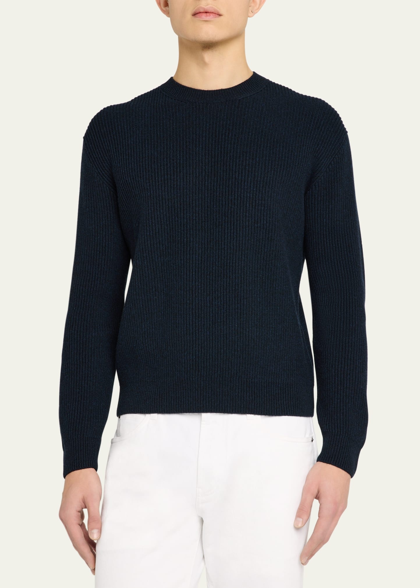 Men's Fobello Cashmere Rib Crewneck Sweater - 4