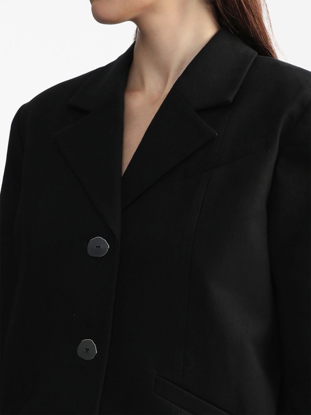 single-breasted shoulder-pads blazer - 5