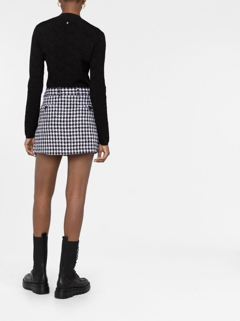 pleated houndstooth miniskirt - 4