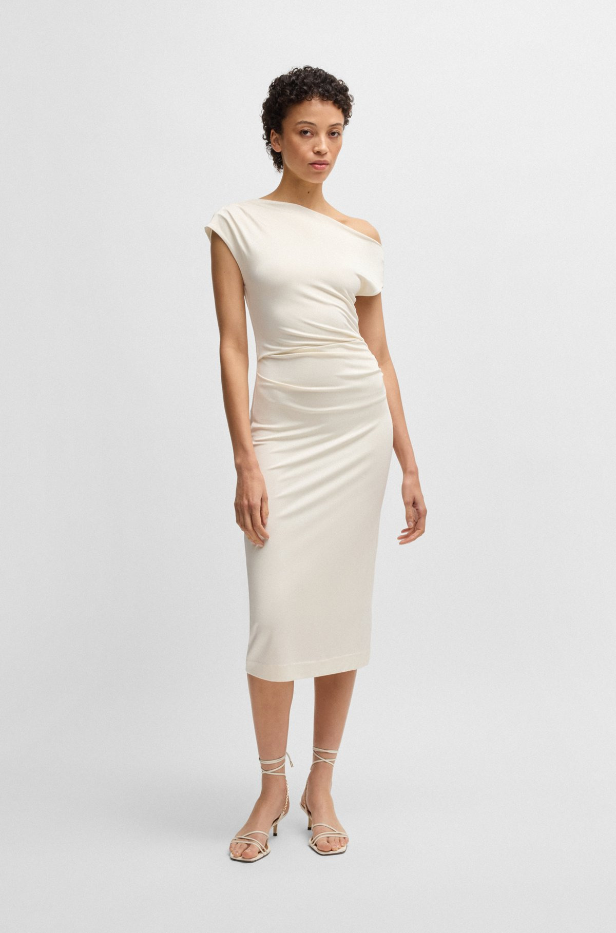 STRETCH-JERSEY DRESS WITH OFF-THE-SHOULDER NECKLINE - 2