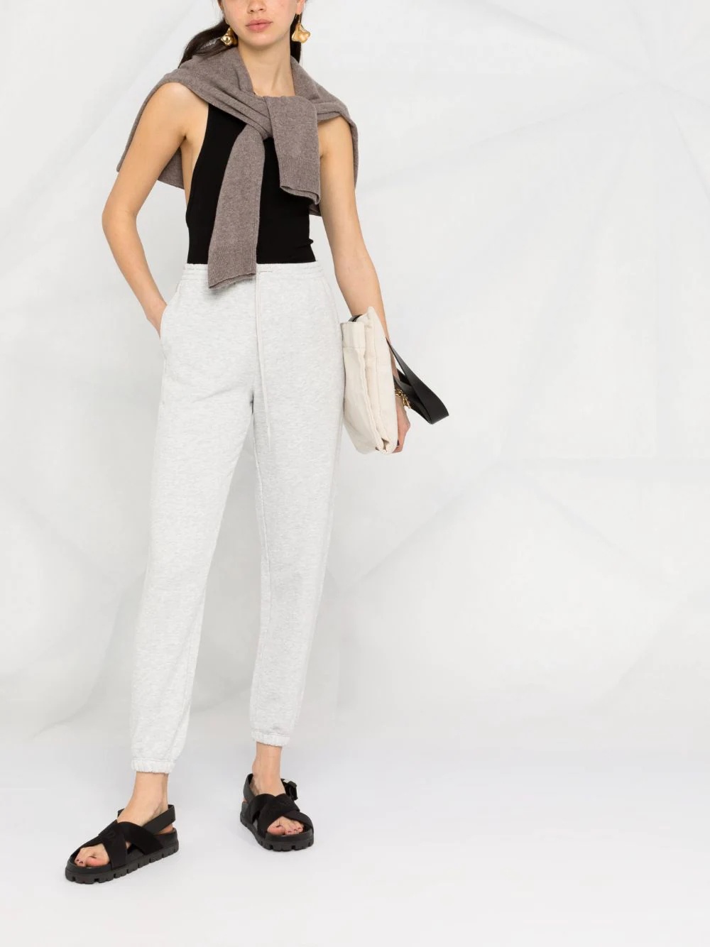 cotton tapered track pants - 2