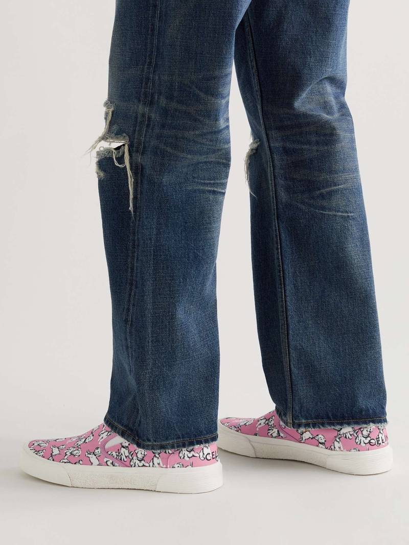 CELINE Printed Canvas Slip-On Sneakers outlook