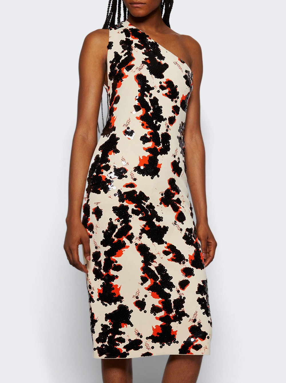 Compact Sequin Embroidered Midi Dress Sugar Tulip Black - 2
