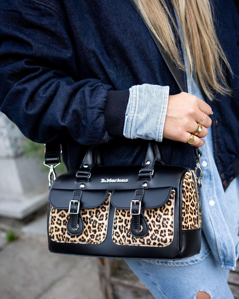 Top Handle Bag Leopard Print Hair On 4