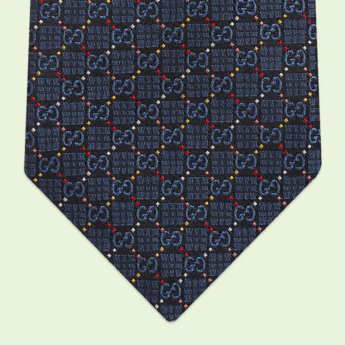 GG check silk jacquard tie - 4