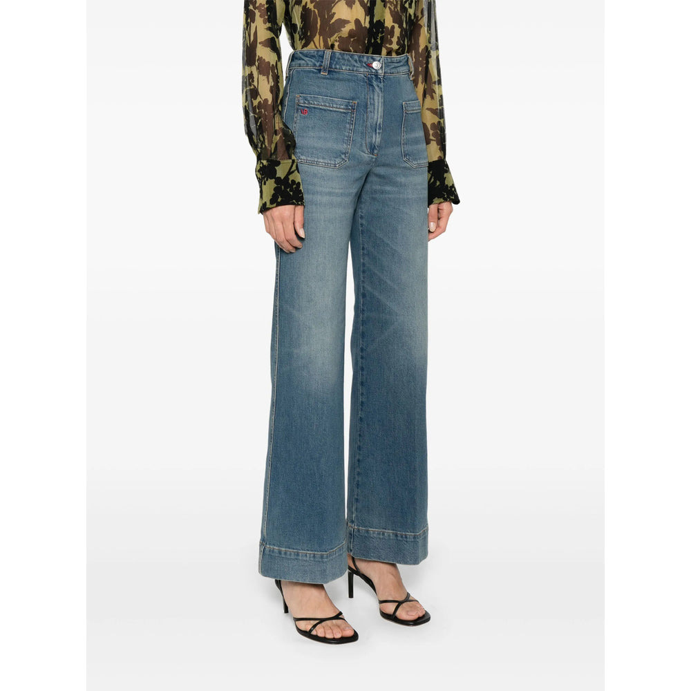 Victoria Beckham Blue Denim - Wide-Leg Jeans Women - 3