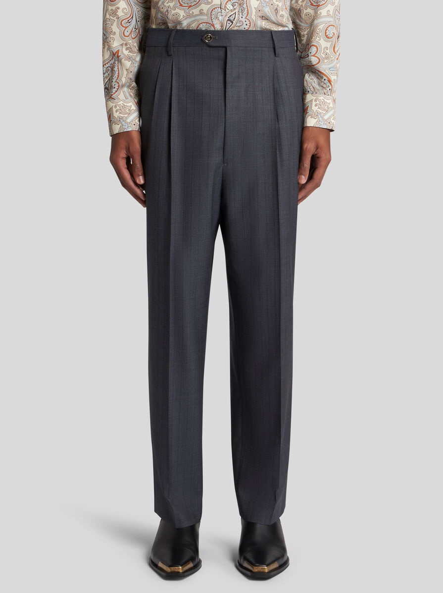 WOOL JACQUARD TROUSERS - 2