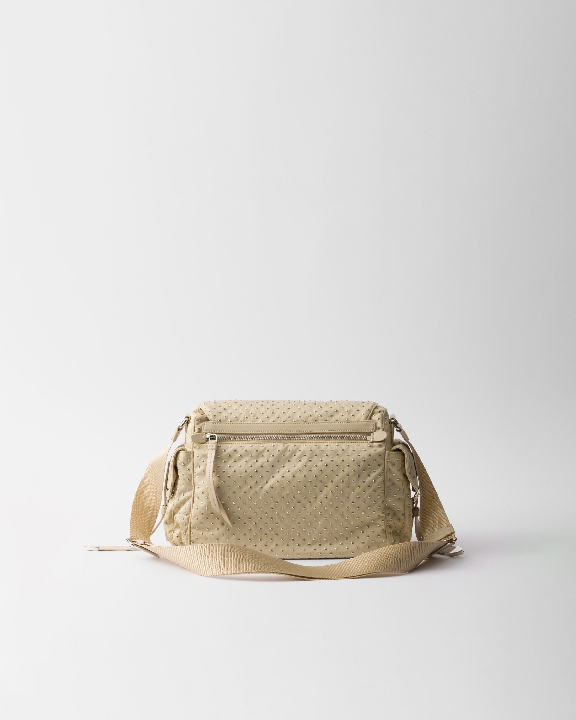 Re-Nylon shoulder bag with studs - 3
