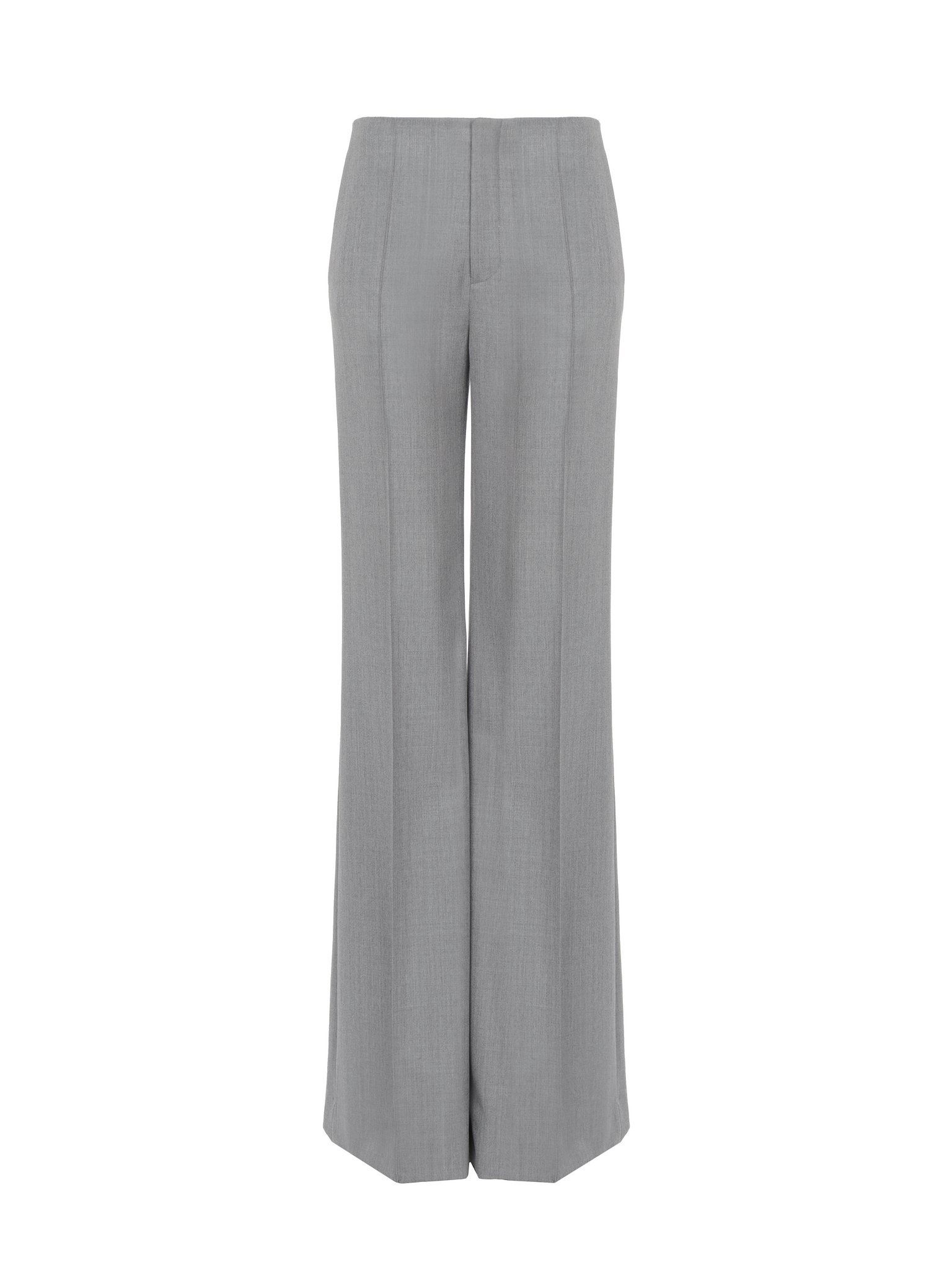 FLARE PANTS IN WOOL GRAIN DE POUDRE - 1