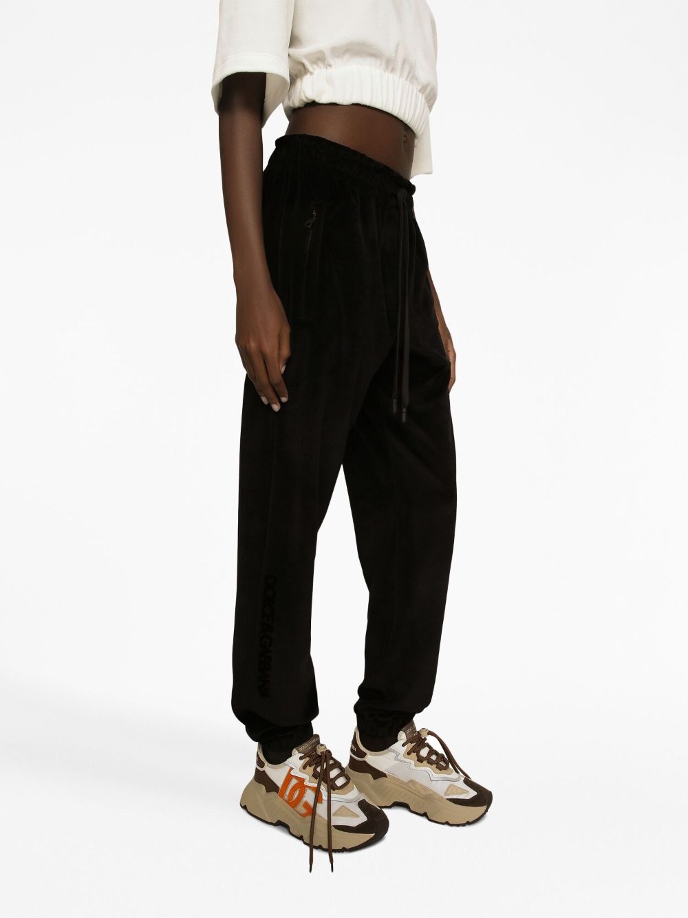 logo-embroidered drawstring track pants - 5