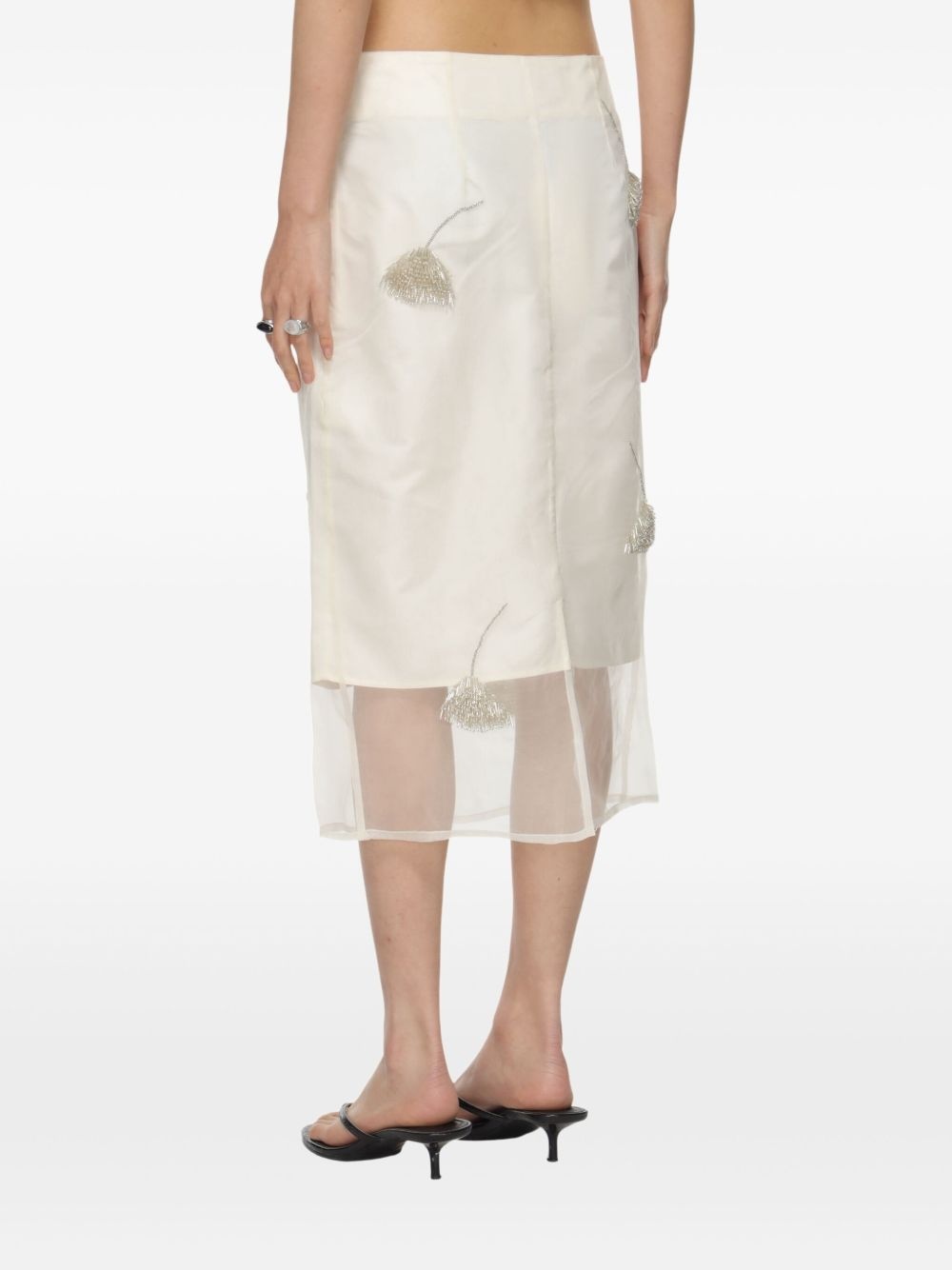 bead-embellished skirt - 5