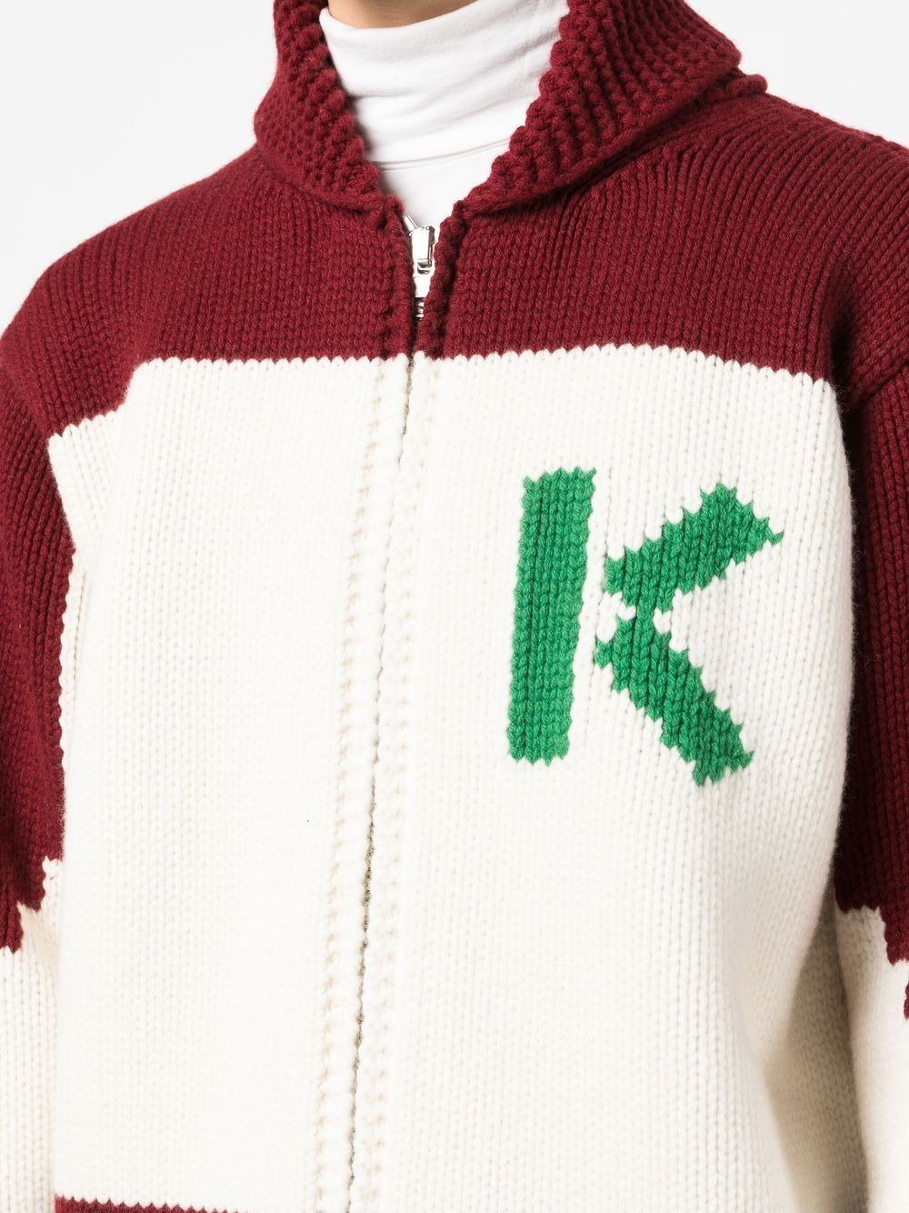 floral-intarsia wool cardigan - 5