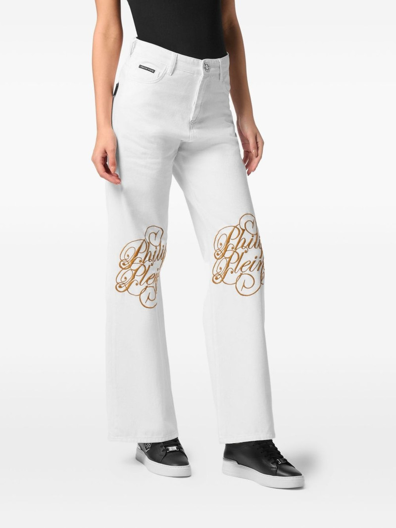 logo-embroidered jeans 3