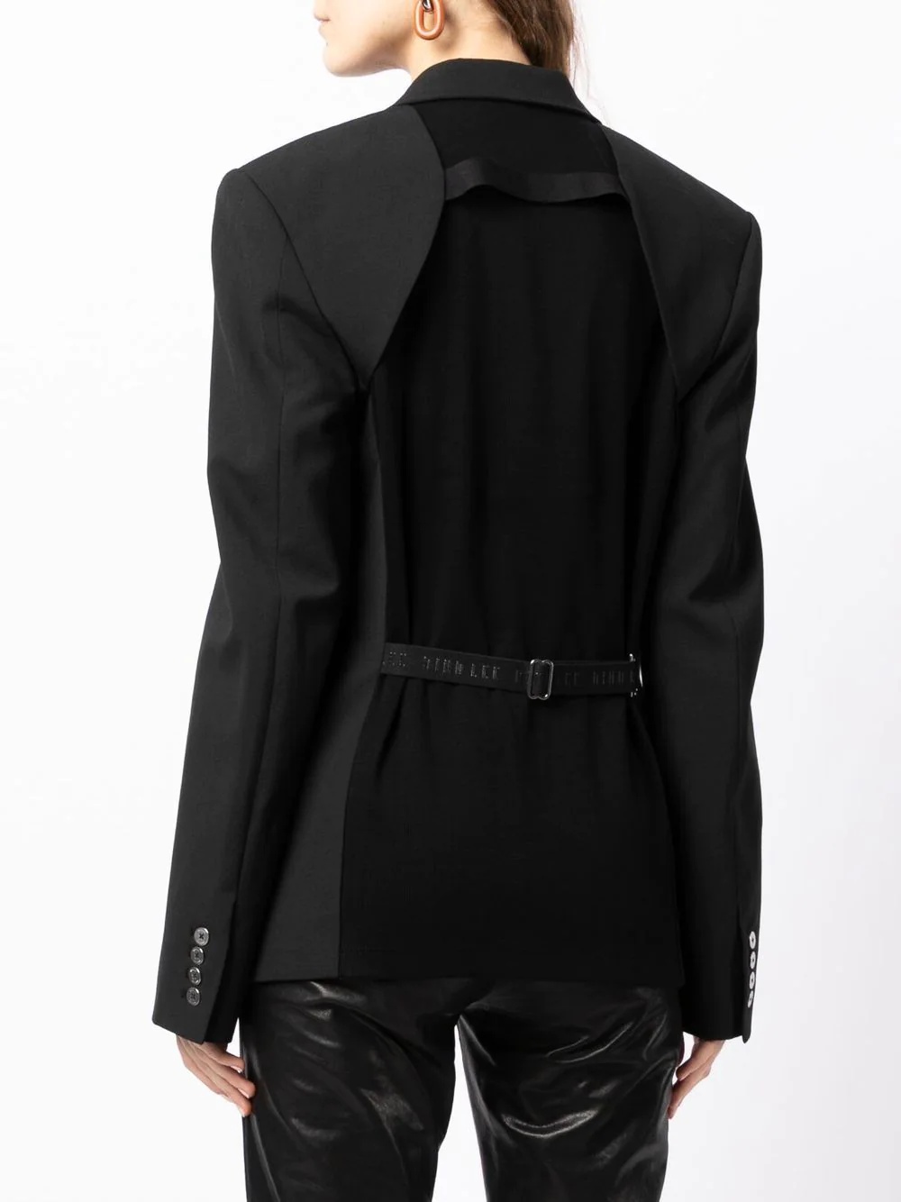belted single-breasted blazer - 4