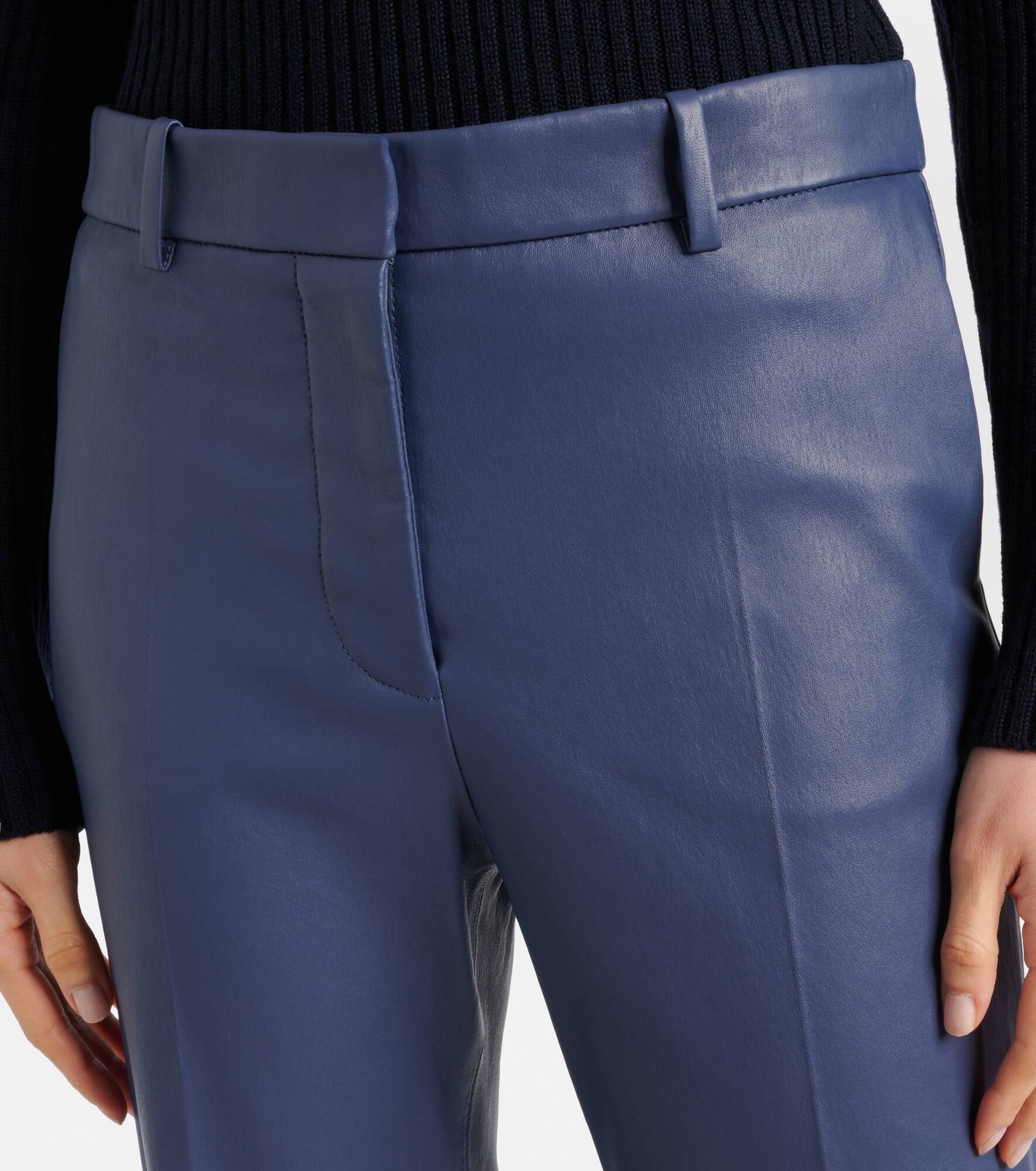 Coleman mid-rise leather straight pants - 4