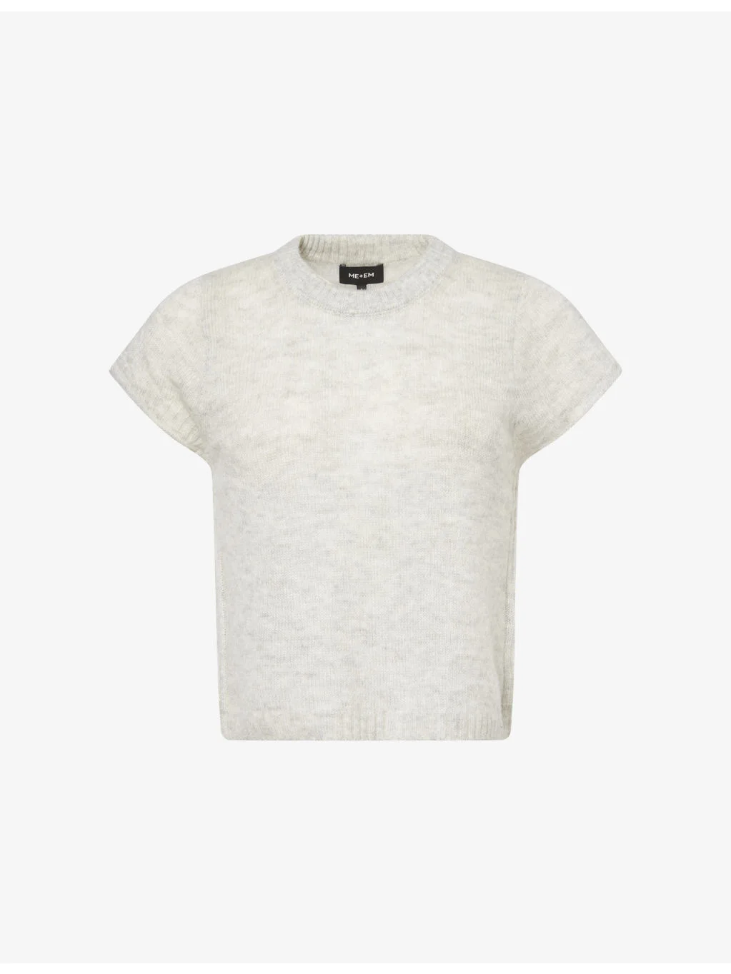 Capped-Sleeve Merino wool and Cashmere-Blend Top - 1